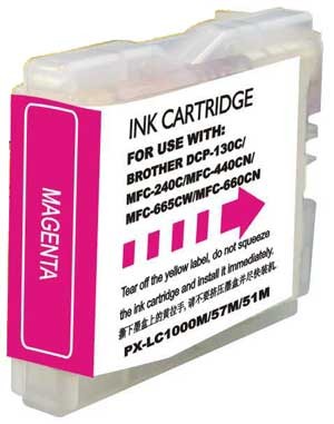 Brother LC1000XL/LC970XL Magenta Cartucho de Tinta Generico - Reemplaza LC1000M/LC970M