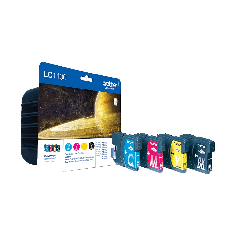 Brother LC1100 Pack de 4 Cartuchos de Tinta Originales - LC1100VALBP