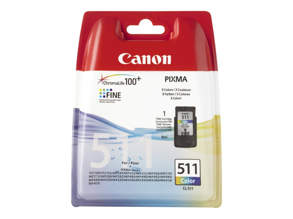 Canon CL511 Color Cartucho de Tinta Original - 2972B010 (Blister con alarma)