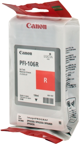 Canon PFI106 Rojo Cartucho de Tinta Original - PFI106R/6627B001