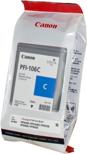 Canon PFI106 Cyan Cartucho de Tinta Original - PFI106C/6622B001