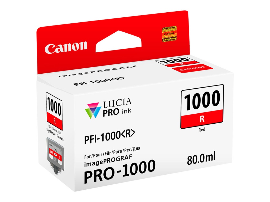 Canon PFI1000 Rojo Cartucho de Tinta Original - PFI1000R/0554C001