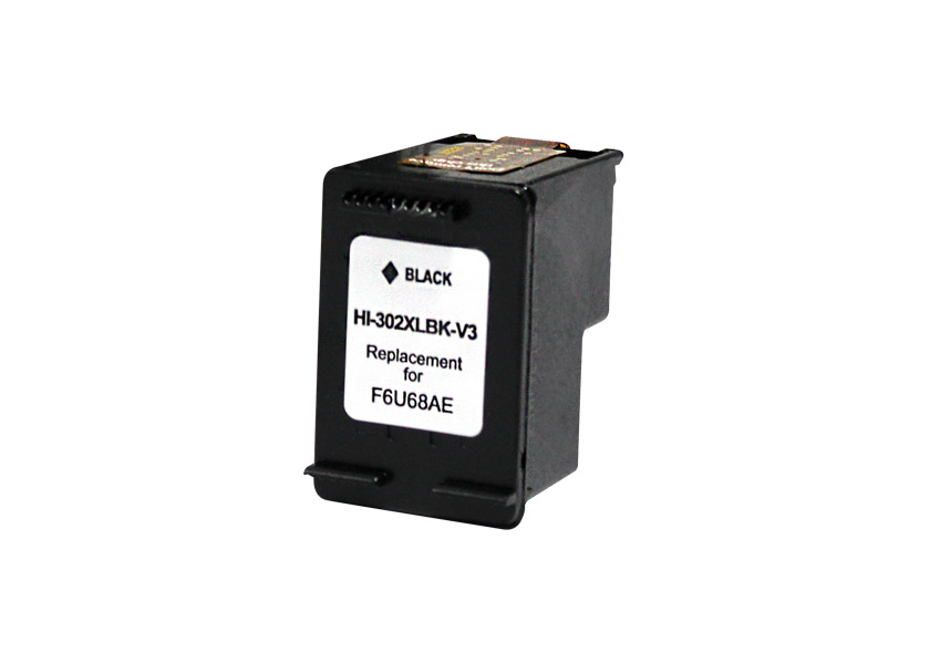 HP 302XL Negro Cartucho de Tinta Remanufacturado - Muestra Nivel de Tinta - Reemplaza F6U68AE/F6U66AE