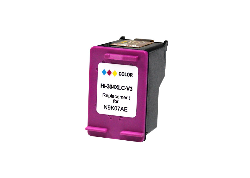 HP 304XL Color Cartucho de Tinta Remanufacturado - Muestra Nivel de Tinta - Reemplaza N9K07AE/N9K05AE