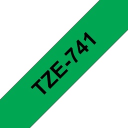 [BR-TZE741] Brother TZe741 Cinta Laminada Generica de Etiquetas - Texto negro sobre fondo verde - Ancho 18mm x 8 metros