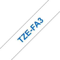 [BR-TZEFA3] Brother TZeFA3 Cinta Textil Generica de Etiquetas - Texto azul sobre fondo blanco - Ancho 12mm x 3 metros