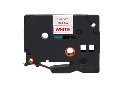 [BR-TZE232] Brother TZe232 Cinta Laminada Generica de Etiquetas - Texto rojo sobre fondo blanco - Ancho 12mm x 8 metros