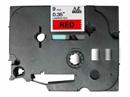 [BR-TZE421] Brother TZe421 Cinta Laminada Generica de Etiquetas - Texto negro sobre fondo rojo - Ancho 9mm x 8 metros