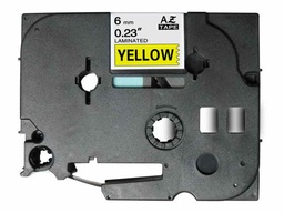 [BR-TZE611] Brother TZe611 Cinta Laminada Generica de Etiquetas - Texto negro sobre fondo amarillo - Ancho 6mm x 8 metros