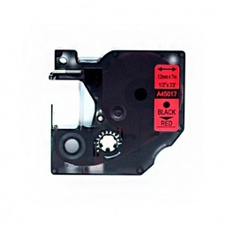 [DYR-45017] Dymo D1 45017 Cinta de Etiquetas Generica para Rotuladora - Texto negro sobre fondo rojo - Ancho 12mm x 7 metros - Reemplaza S0720570