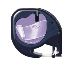 [DYR-12267] Dymo LetraTag S0721530 Cinta de Etiquetas Generica para Rotuladora - Texto negro sobre fondo transparente - Ancho 12mm x 4 metros (12267)