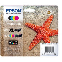 [C13T03A94010] Epson 603XL/603 Pack de 4 Cartuchos de Tinta Originales - C13T03A94010